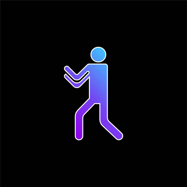 Boxeo silueta azul gradiente vector icono - Vector, imagen