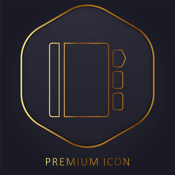 Золота лінія порядку денного логотип або значок преміум-класу
 - Вектор, зображення