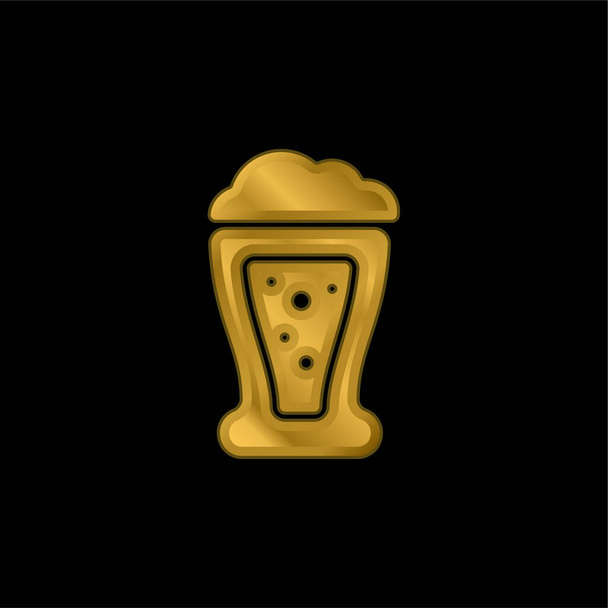 Bier vergoldet metallisches Symbol oder Logo-Vektor - Vektor, Bild