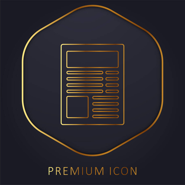 Artículo logotipo o icono de la prima de línea dorada - Vector, Imagen