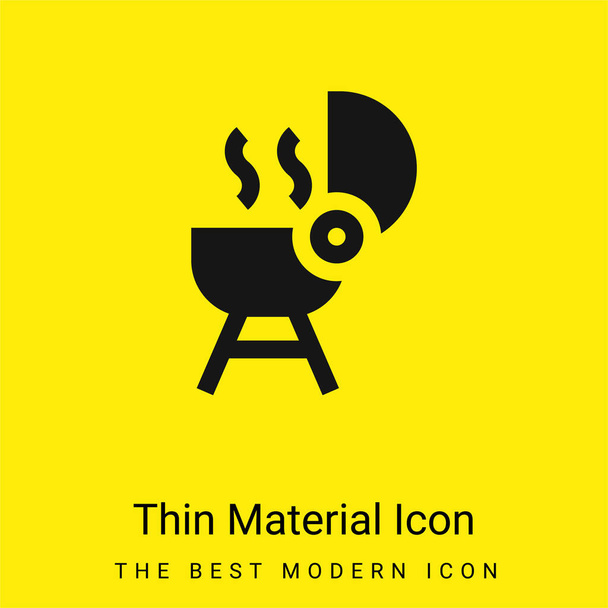 Bbq icona minimale materiale giallo brillante - Vettoriali, immagini