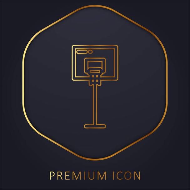 Basketbal gouden lijn premium logo of pictogram - Vector, afbeelding