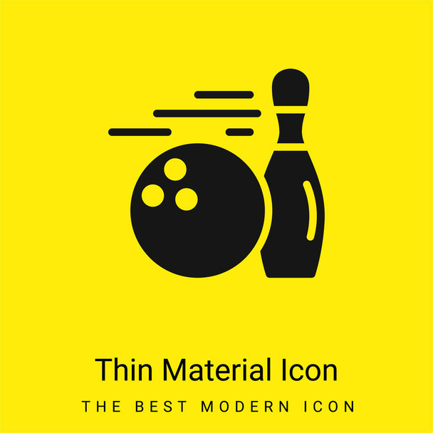 Bowling minimální jasně žlutý materiál ikona - Vektor, obrázek