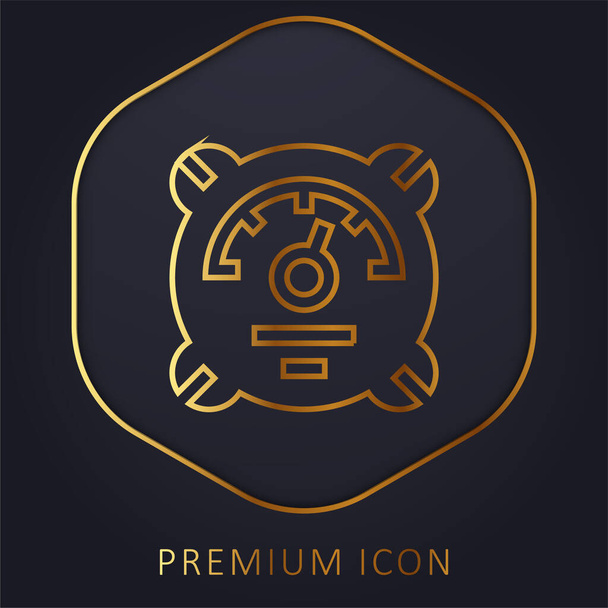 Barometer golden line premium logo or icon - Vector, Image