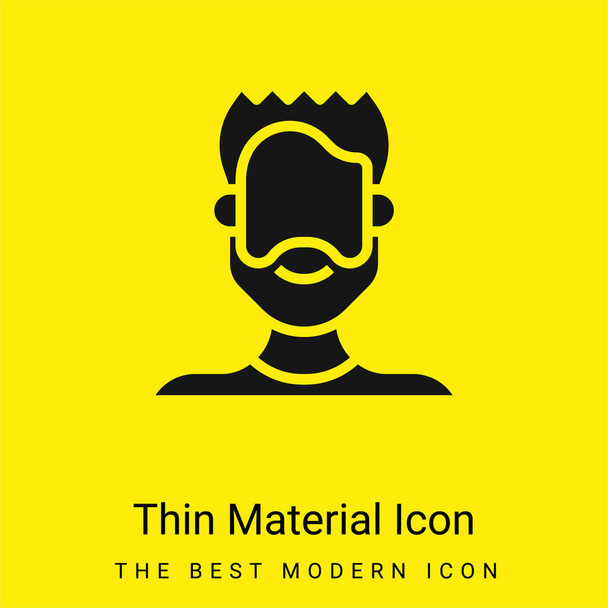 Bart minimal leuchtend gelbes Material Symbol - Vektor, Bild