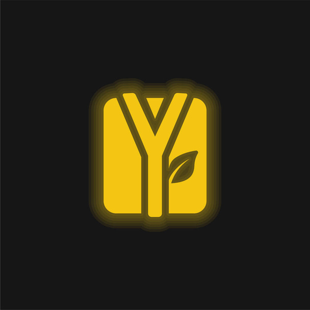 Peignoir jaune brillant icône néon - Vecteur, image