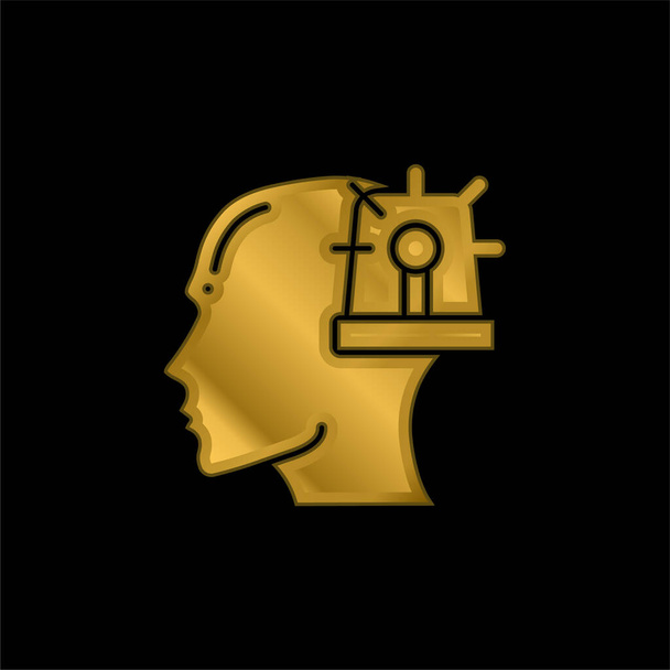 Lęk złoty metaliczna ikona lub wektor logo - Wektor, obraz