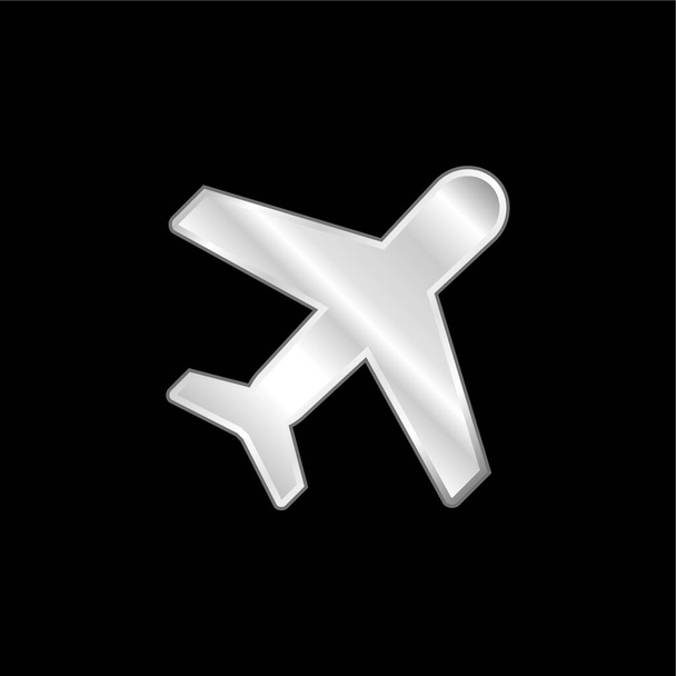 Flugzeug-Symbol aus versilbertem Metallic - Vektor, Bild