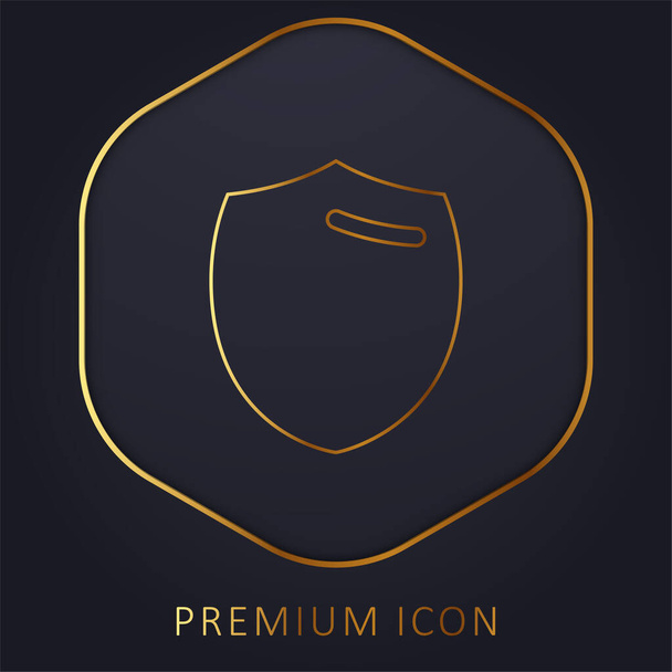 Emblema preto linha dourada logotipo premium ou ícone - Vetor, Imagem