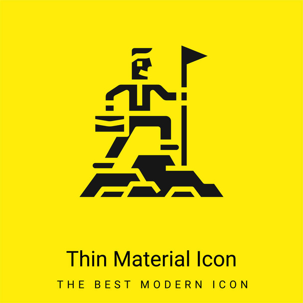 Achievement minimal bright yellow material icon - Vector, Image