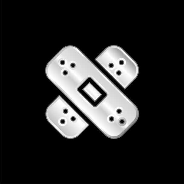 Band Aid plateado icono metálico - Vector, Imagen