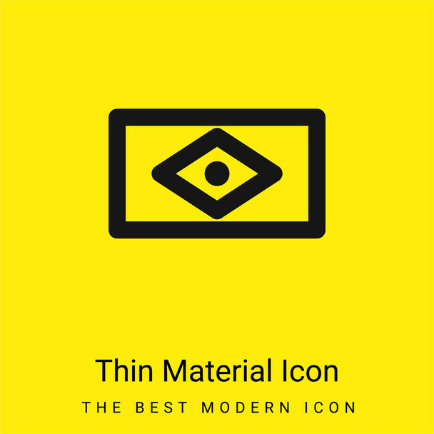 Brésil Drapeau minimal jaune vif icône matérielle - Vecteur, image