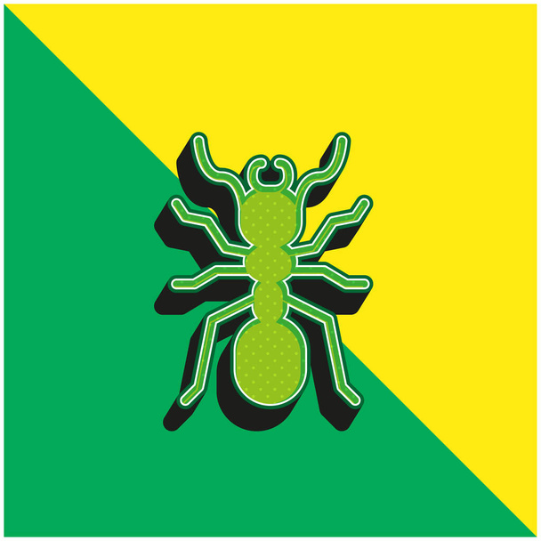 Formica Logo icona vettoriale 3D moderna verde e gialla - Vettoriali, immagini