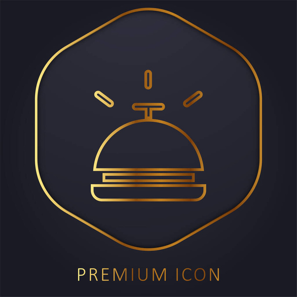 Bell golden line premium logo or icon - Vector, Image