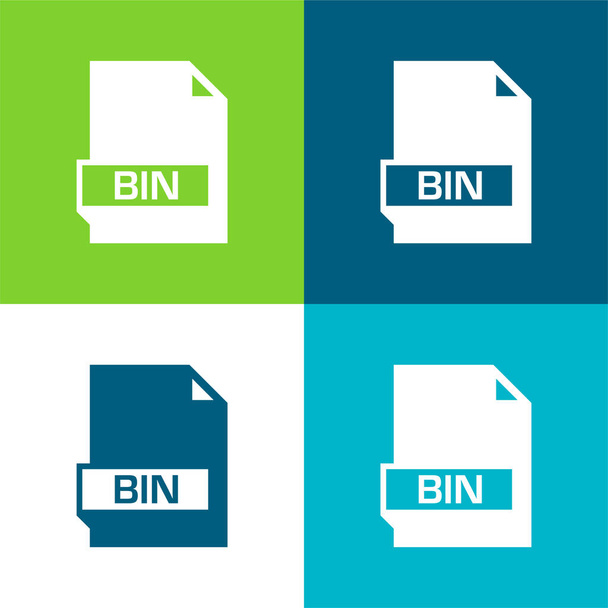Bin Flat four color minimal icon set - Vector, Image