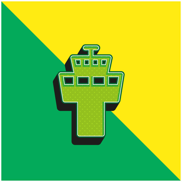 Airport Tower Zöld és sárga modern 3D vektor ikon logó - Vektor, kép
