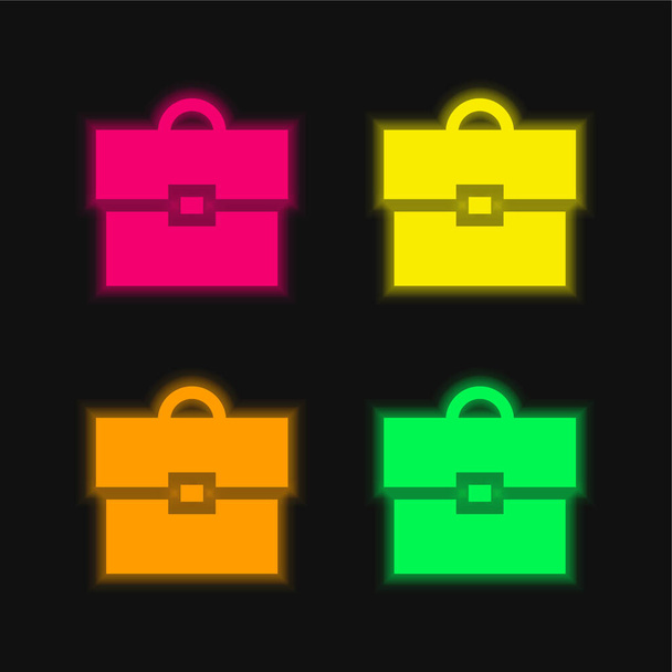 Скорочення чотирьох кольорів, що світяться неоном Векторна піктограма
 - Вектор, зображення
