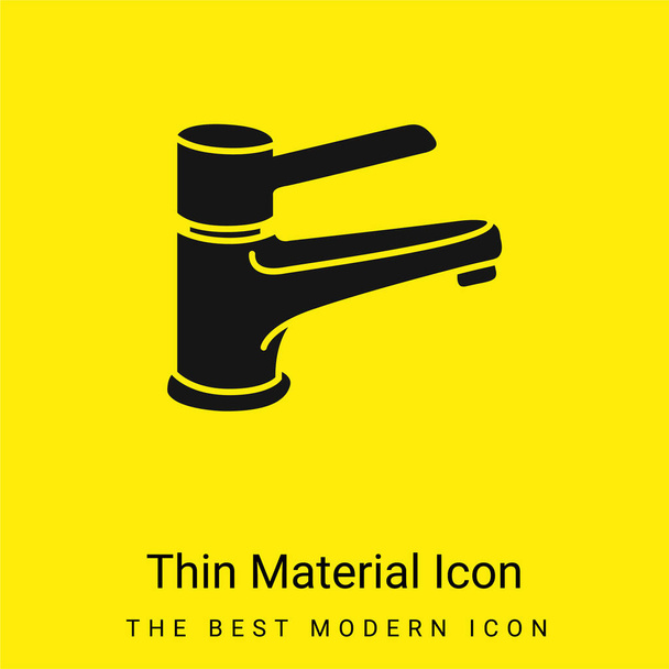 バスルーム水道水を制御するためのツールをタップ最小限の明るい黄色の材料アイコン - ベクター画像