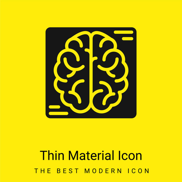 Значок минимального ярко-желтого материала мозга - Вектор,изображение