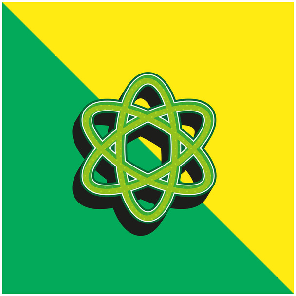 Atomimuoto. Tiede Vihreä ja keltainen moderni 3d vektori kuvake logo - Vektori, kuva