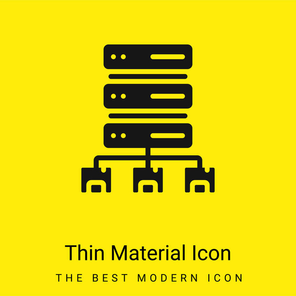 Big Data minimal bright yellow material icon - Vector, Image
