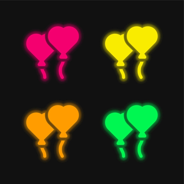 Цветной светящийся неоновый вектор шара - Вектор,изображение