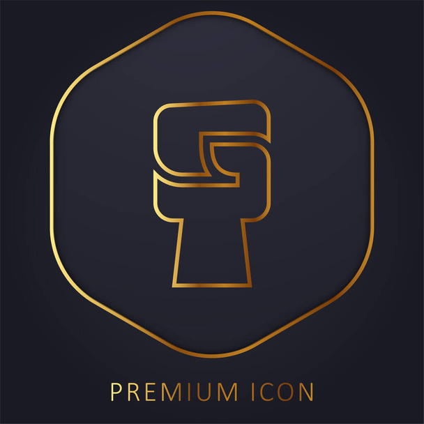 Black Power golden line premium logo or icon - Vector, Image