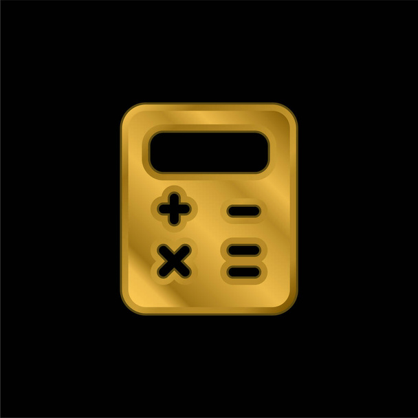 Balanço banhado a ouro ícone metálico ou vetor logotipo - Vetor, Imagem