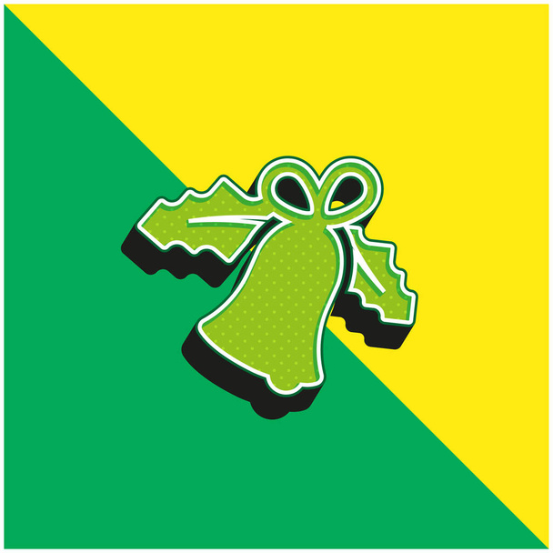 Campana verde e giallo moderno 3d vettoriale icona logo - Vettoriali, immagini