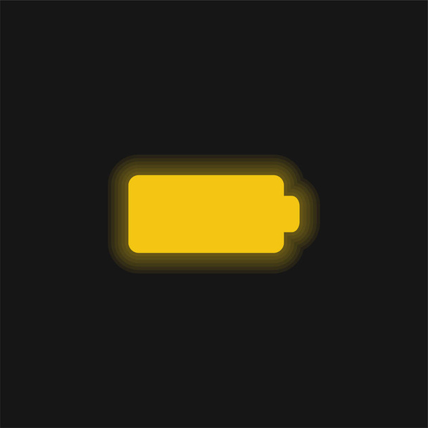 Fekete Teljes akkumulátor sárga izzó neon ikon - Vektor, kép