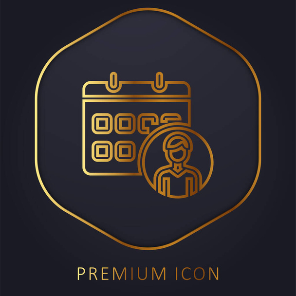 Appointment golden line premium logo or icon - Vector, Image