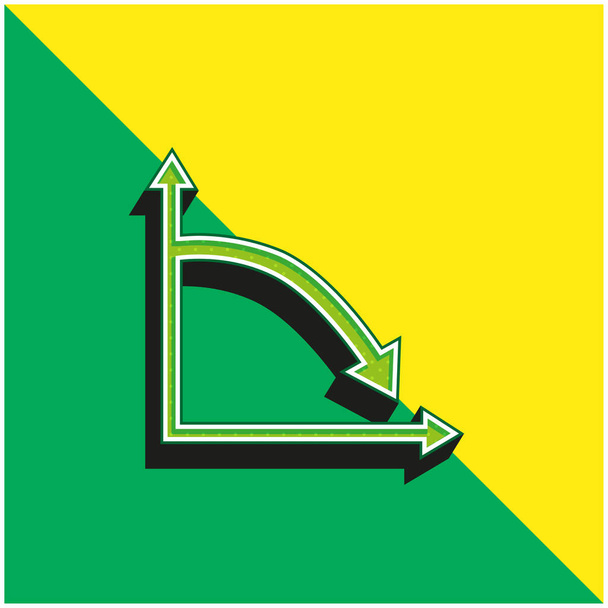 Pfeildiagramm Grün und gelb modernes 3D-Vektor-Symbol-Logo - Vektor, Bild
