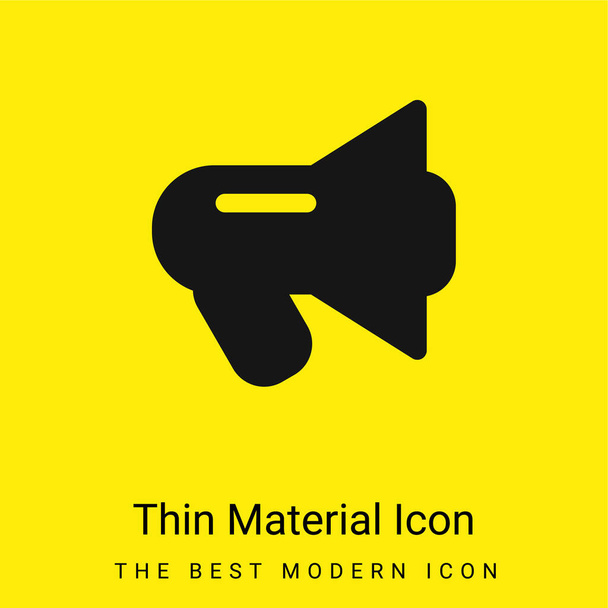 Zwarte Megafoon minimaal helder geel materiaal icoon - Vector, afbeelding
