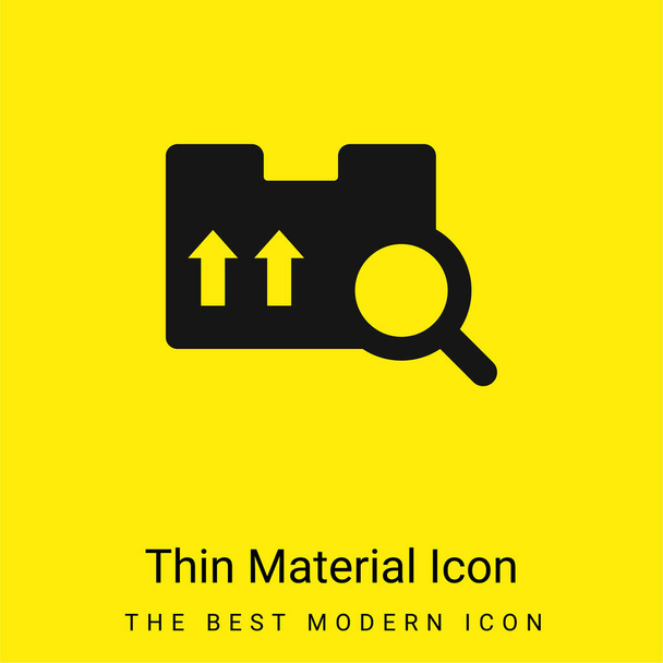 Caja mínima icono de material amarillo brillante - Vector, Imagen