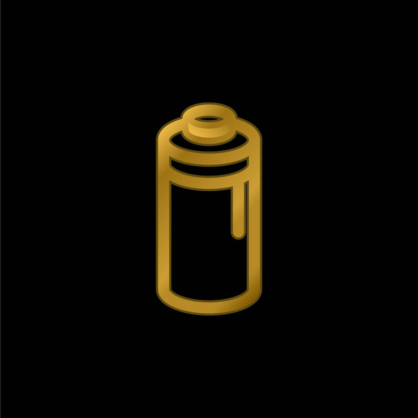 Batterie vergoldet metallisches Symbol oder Logo-Vektor - Vektor, Bild
