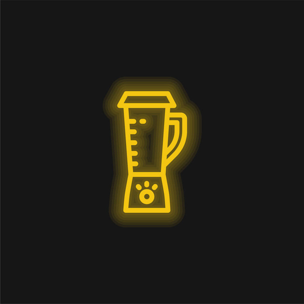 Licuadora amarillo brillante icono de neón - Vector, Imagen