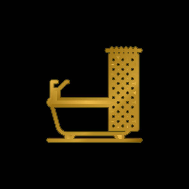 浴槽金メッキ金属アイコンやロゴベクトル - ベクター画像