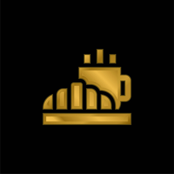 Frühstück vergoldet metallisches Symbol oder Logo-Vektor - Vektor, Bild