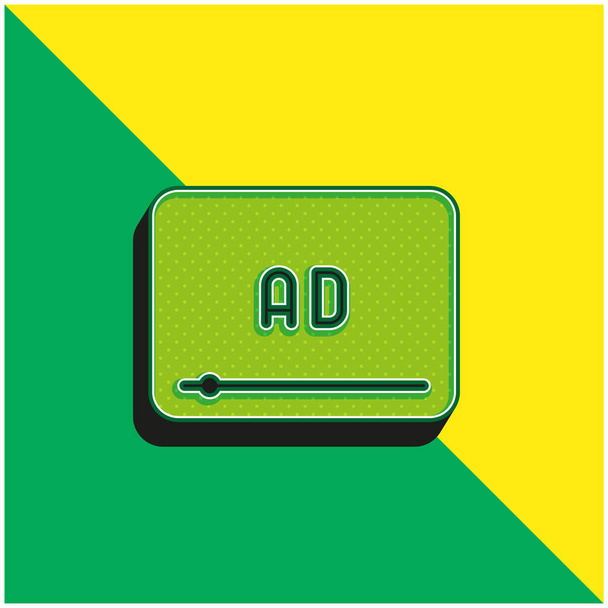 Ad Green and yellow modern 3d vector icon logo - Vector, Image