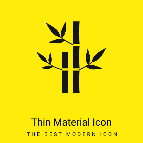 Bambusové rostliny lázní minimální jasně žlutý materiál ikona - Vektor, obrázek