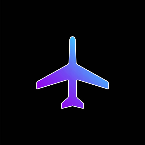 Avião Apontando para cima ícone de vetor gradiente azul - Vetor, Imagem