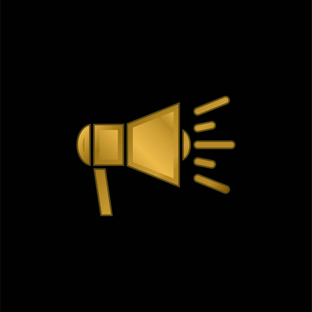 Anuncio icono metálico chapado en oro o vector de logotipo - Vector, Imagen