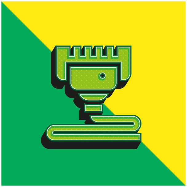 3d Yazdır Yeşil ve Sarı Modern 3d vektör simgesi logosu - Vektör, Görsel