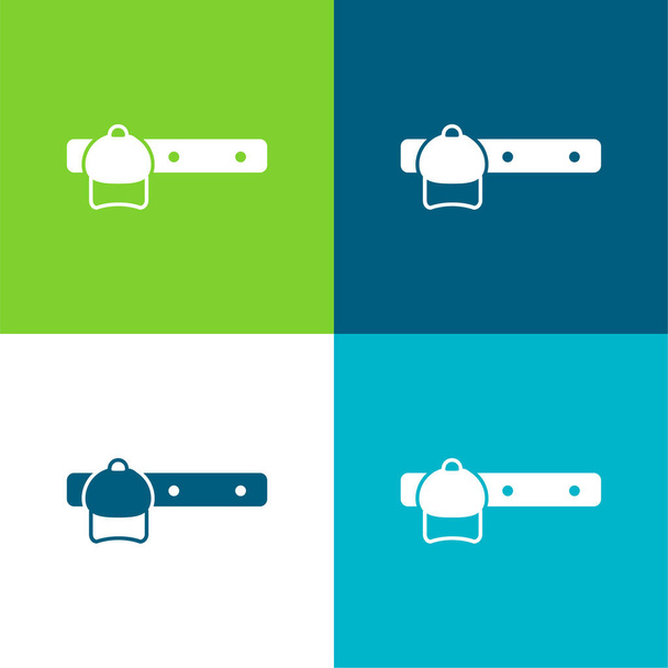 Bedroom Rack Furniture To Hang Things Flat four color minimal icon set - Vector, Image