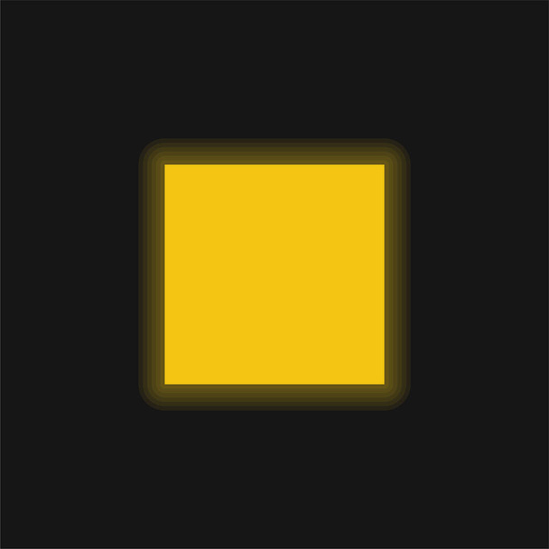 Μαύρο τετράγωνο κίτρινο λαμπερό νέον εικονίδιο - Διάνυσμα, εικόνα
