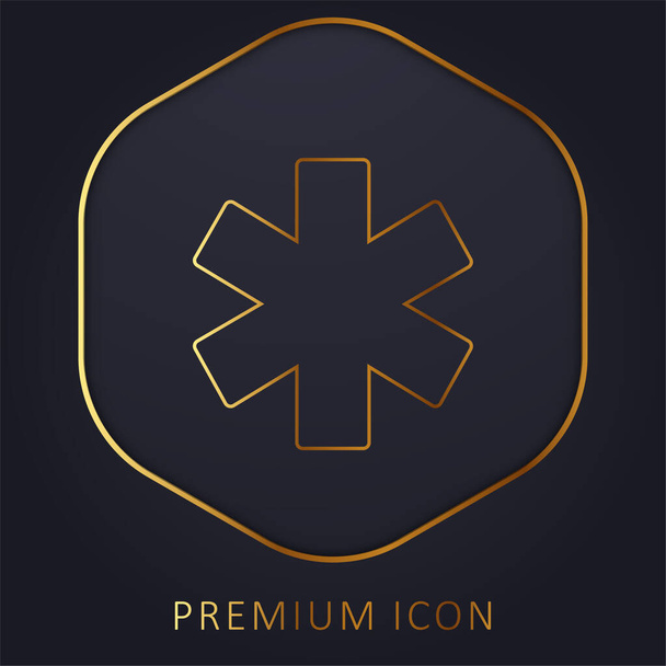Ambulance golden line premium logo or icon - Vector, Image