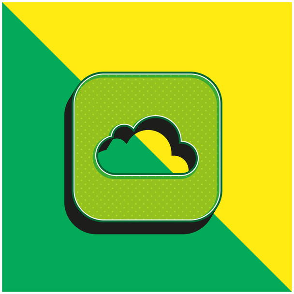 アップルグリーンと黄色の現代的な3Dベクトルアイコンのロゴ - ベクター画像
