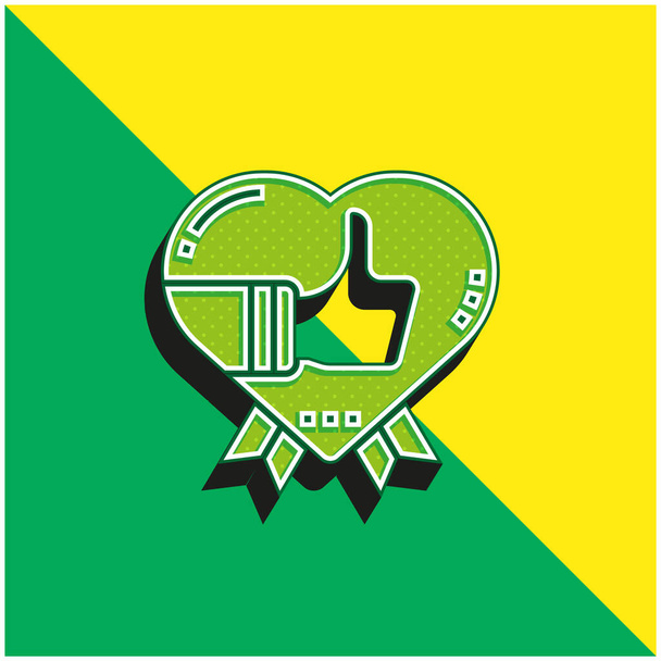 Apreciación verde y amarillo moderno vector 3d icono del logotipo - Vector, Imagen