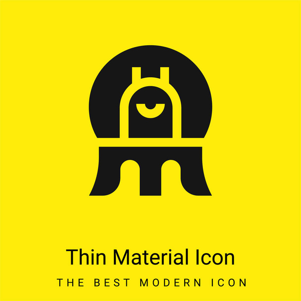 Alien minimal bright yellow material icon - Vector, Image