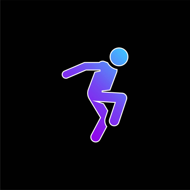Breakdance blue gradient vector icon - Vector, Image